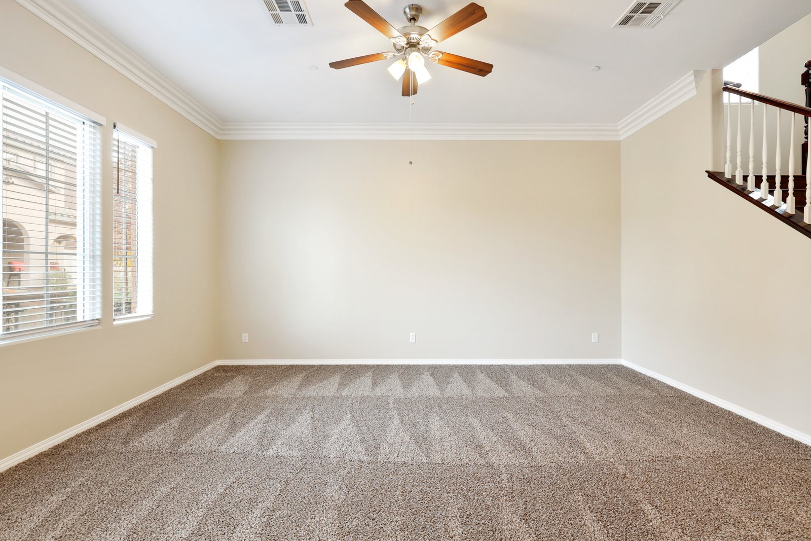 Empty living room before virtual staging
