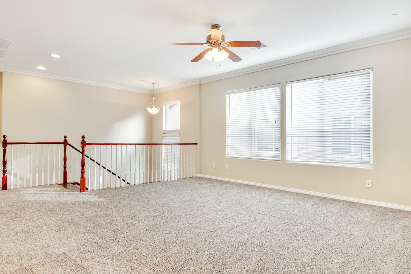 Empty loft space before virtual staging