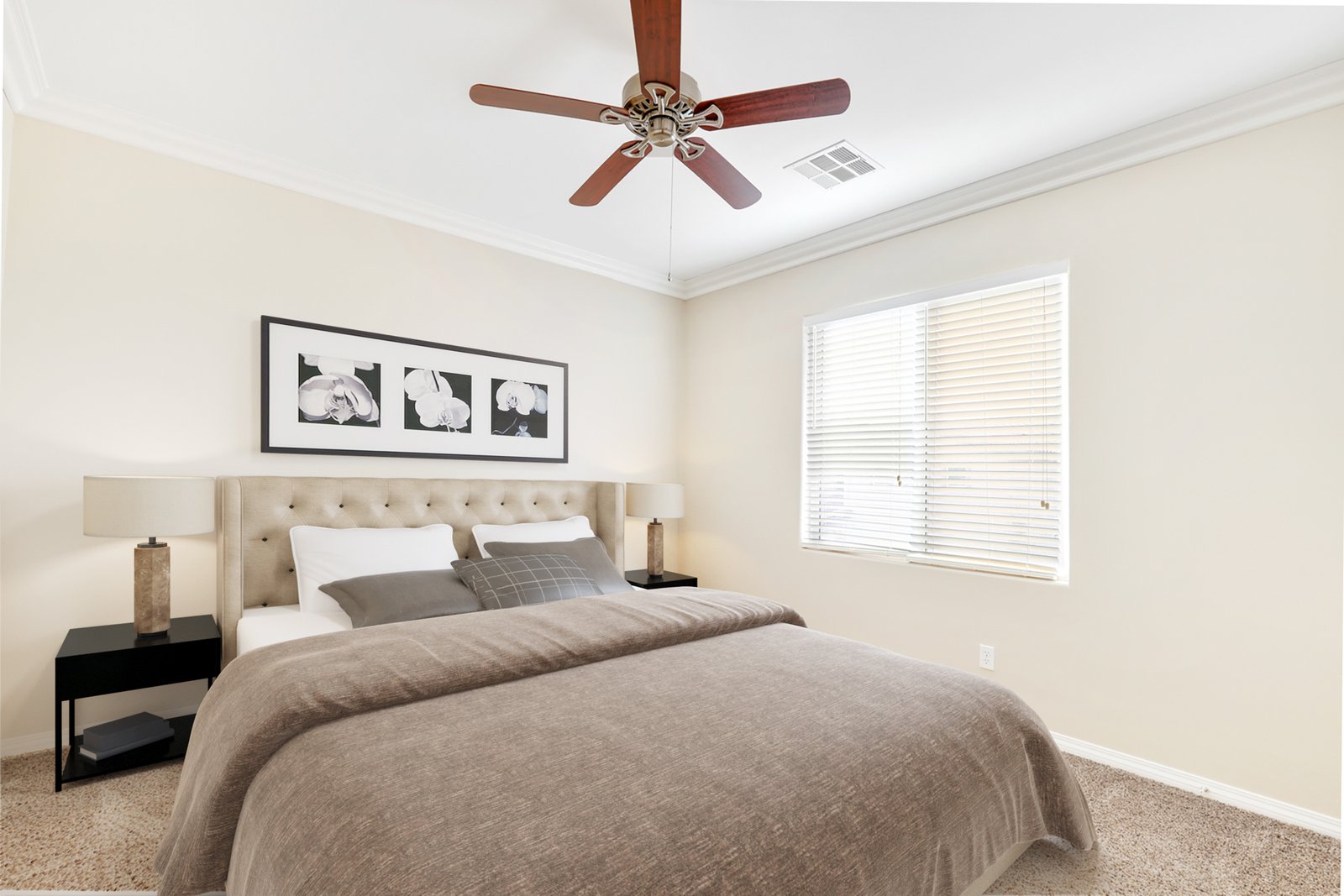 Room furnished through virtual staging